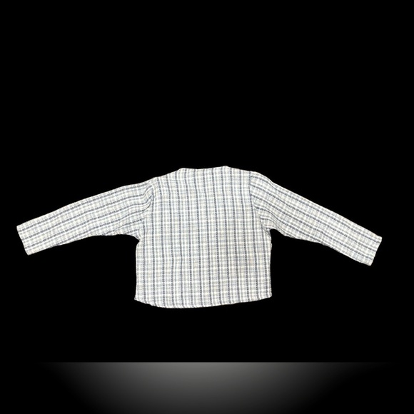 Tweed Material 3/4 Sleeve Cardigan - Picture 4 of 5